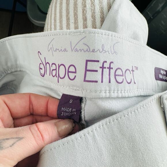 Gloria Vanderbilt Shape Effect High Rise Wide Leg Cropped Gray Pants Women’s 8 - Picture 6 of 8